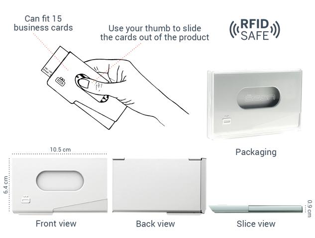 Ögon Design. One Touch visittkort holder i aluminium lime-grønn
